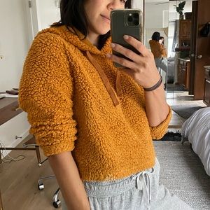 Mustard Orange fleece sweater